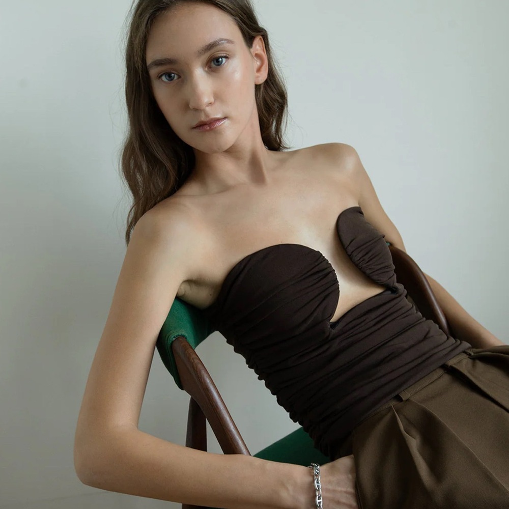 Brown pixie market bustier